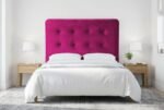 The Athena Headboard in hot pink in a bright modern bedroom