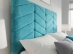 Close-up of the Chevron Luxe Headboard fabric and padded detail