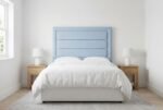 The Clarence Headboard in powder in a bright modern bedroom