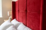 The Commander Headboard fabric and design close-up