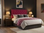 Diamond Luxe Buttoned Headboard in a warm evening bedroom
