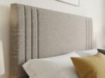 Close-up of the Framed Texture Headboard fabric and padded detail